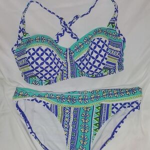 NEW!! BLEU Rod Beattie-En La Playa Collection Bikini Top And Hipster Bottom Set